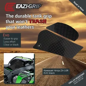 2011   ZX10R Eazi-Grip Evo Tank Traction Pads 2024 ZX10 ZX-10R ZX-10RR - BLACK