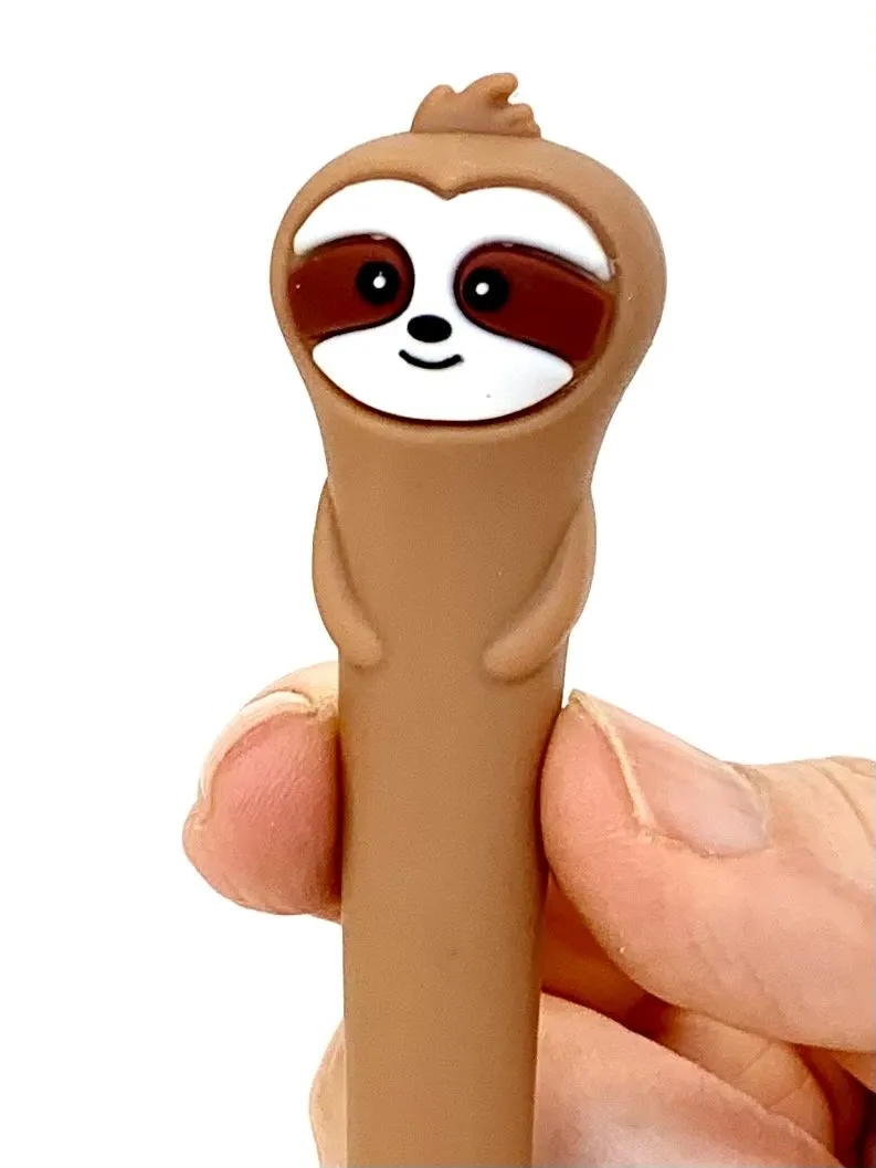 Adorable Sloth Buddy Gel Pen - Grey, Brown or Cream