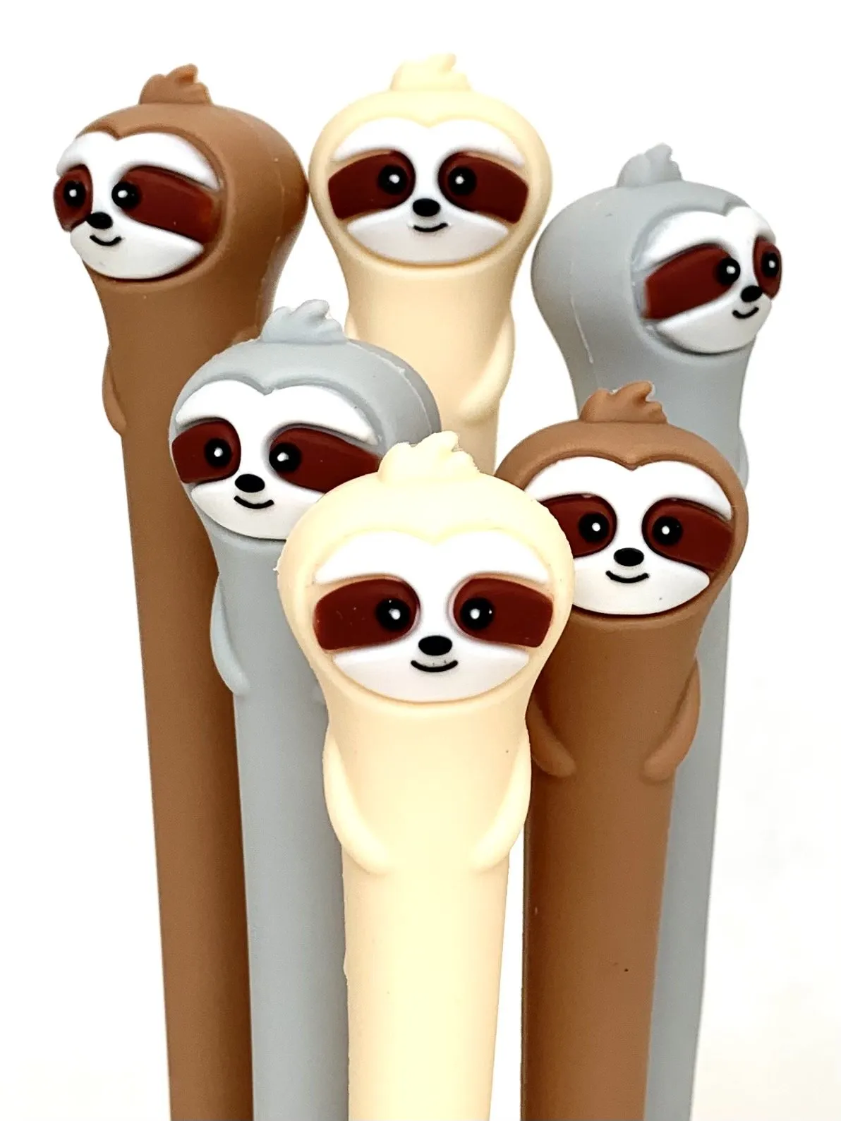 Adorable Sloth Buddy Gel Pen - Grey, Brown or Cream