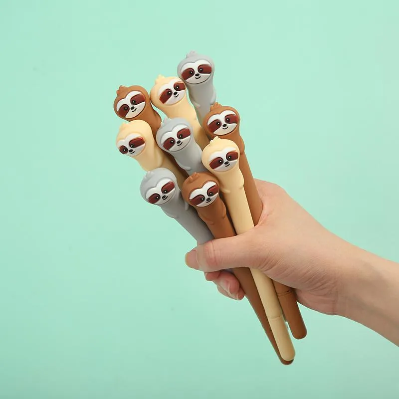 Adorable Sloth Buddy Gel Pen - Grey, Brown or Cream