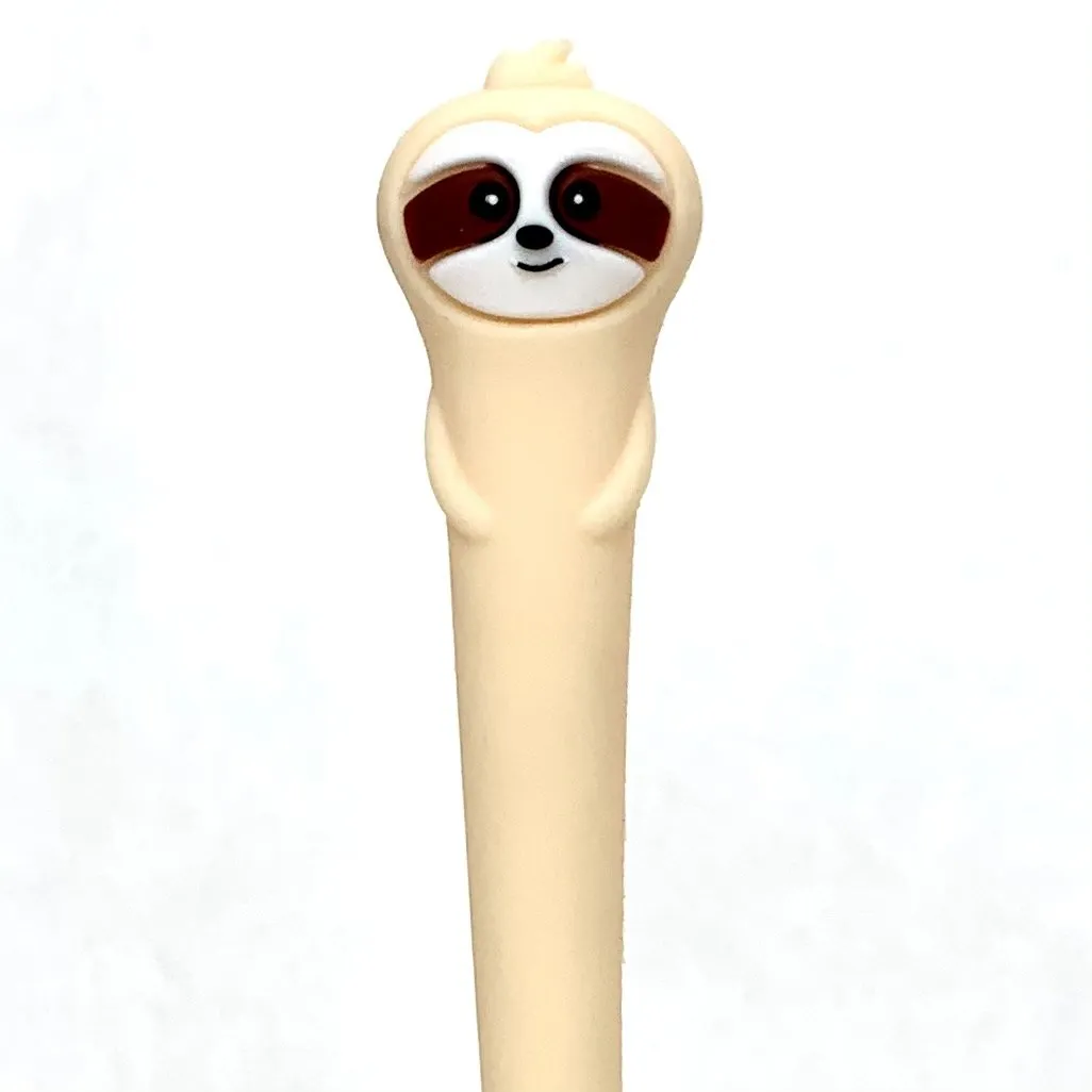 Adorable Sloth Buddy Gel Pen - Grey, Brown or Cream