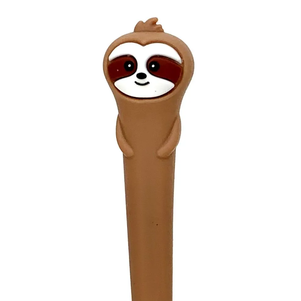 Adorable Sloth Buddy Gel Pen - Grey, Brown or Cream