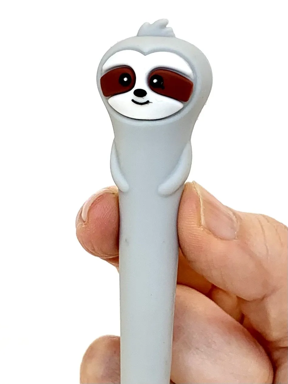 Adorable Sloth Buddy Gel Pen - Grey, Brown or Cream