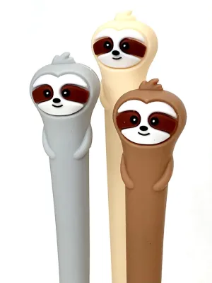 Adorable Sloth Buddy Gel Pen - Grey, Brown or Cream