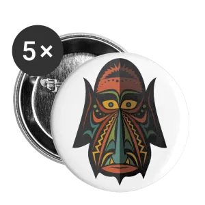 AFRICAN MASK 4 Buttons small 1'' (5-pack)