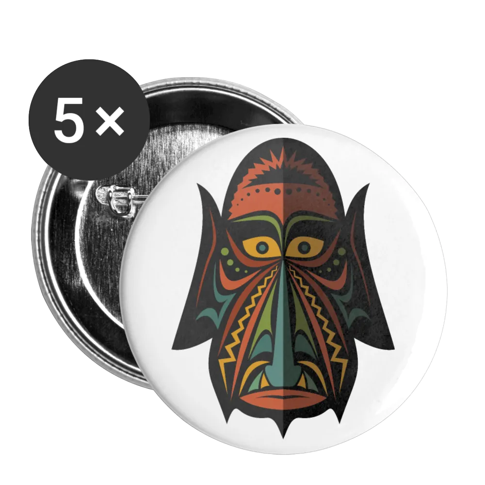 AFRICAN MASK 4 Buttons small 1'' (5-pack)