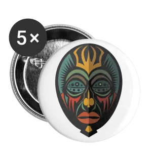 AFRICAN MASK 5 Buttons small 1'' (5-pack)
