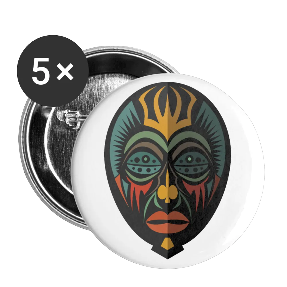 AFRICAN MASK 5 Buttons small 1'' (5-pack)