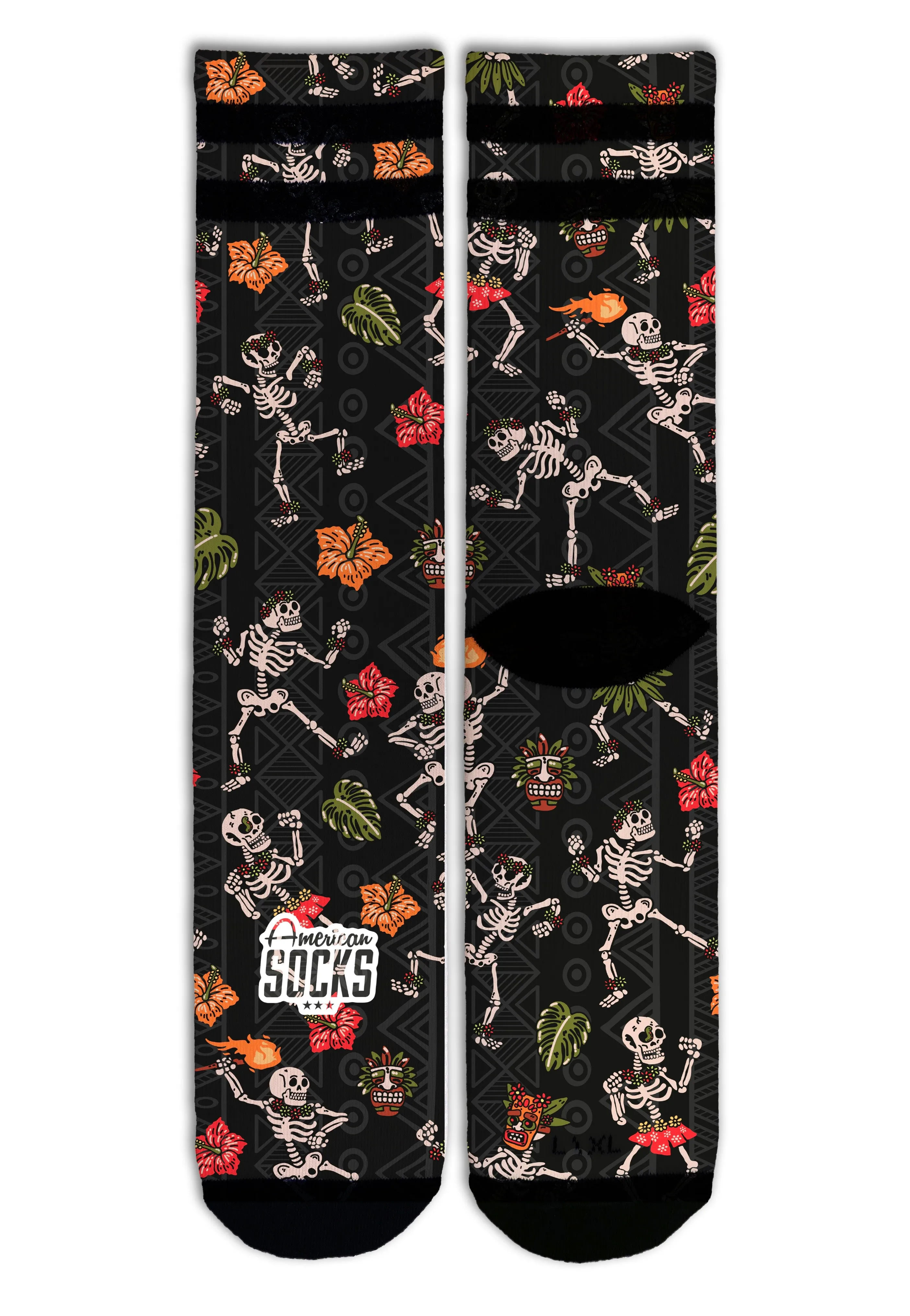 American Socks - Dancing Skeletons Mid High Black - Socks