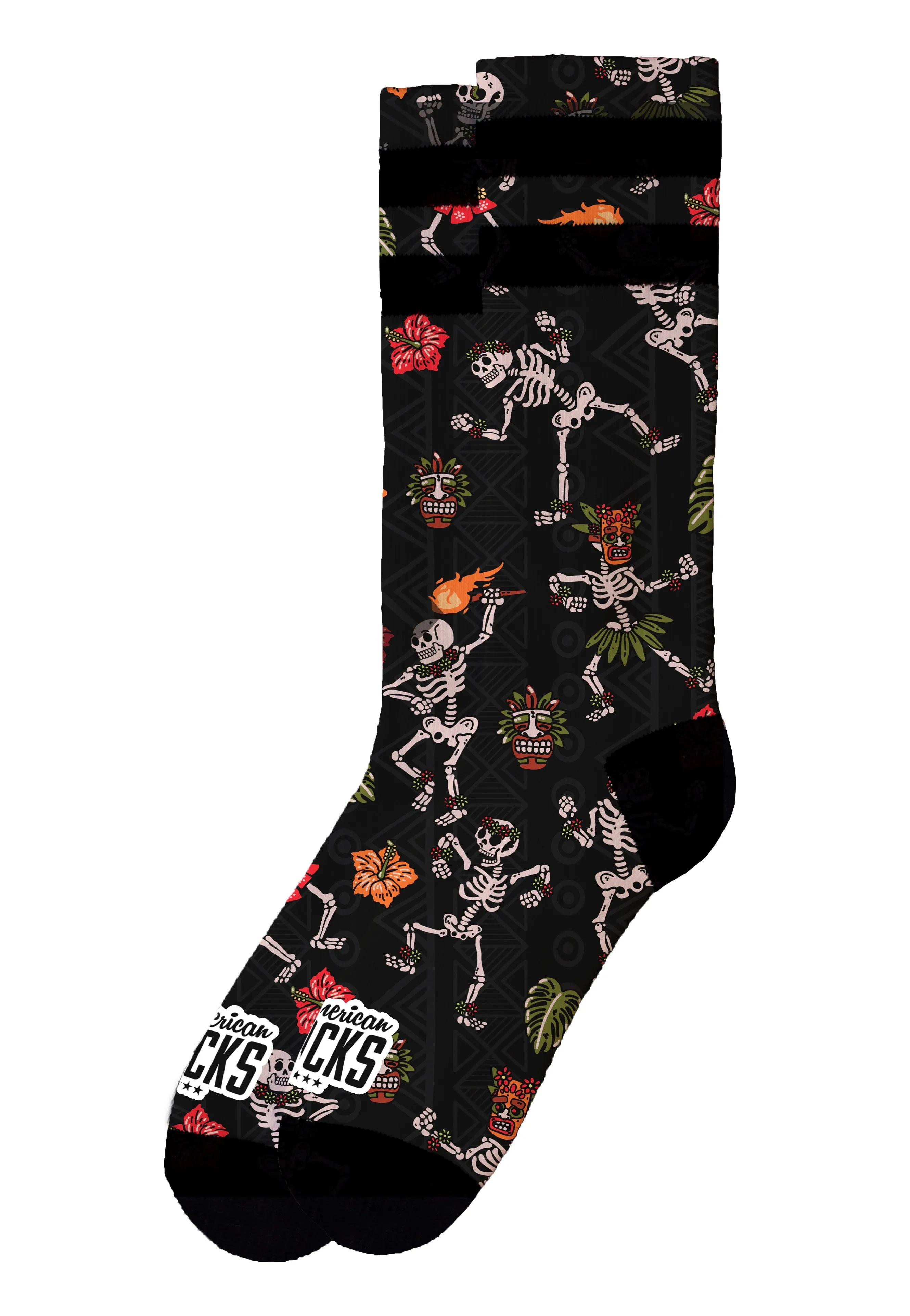 American Socks - Dancing Skeletons Mid High Black - Socks