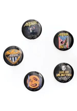 Anthrax - Among The Living Pack Of 5 - Button Set
