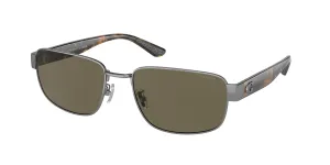 Coach Men's 59mm Shiny Gunmetal Sunglasses