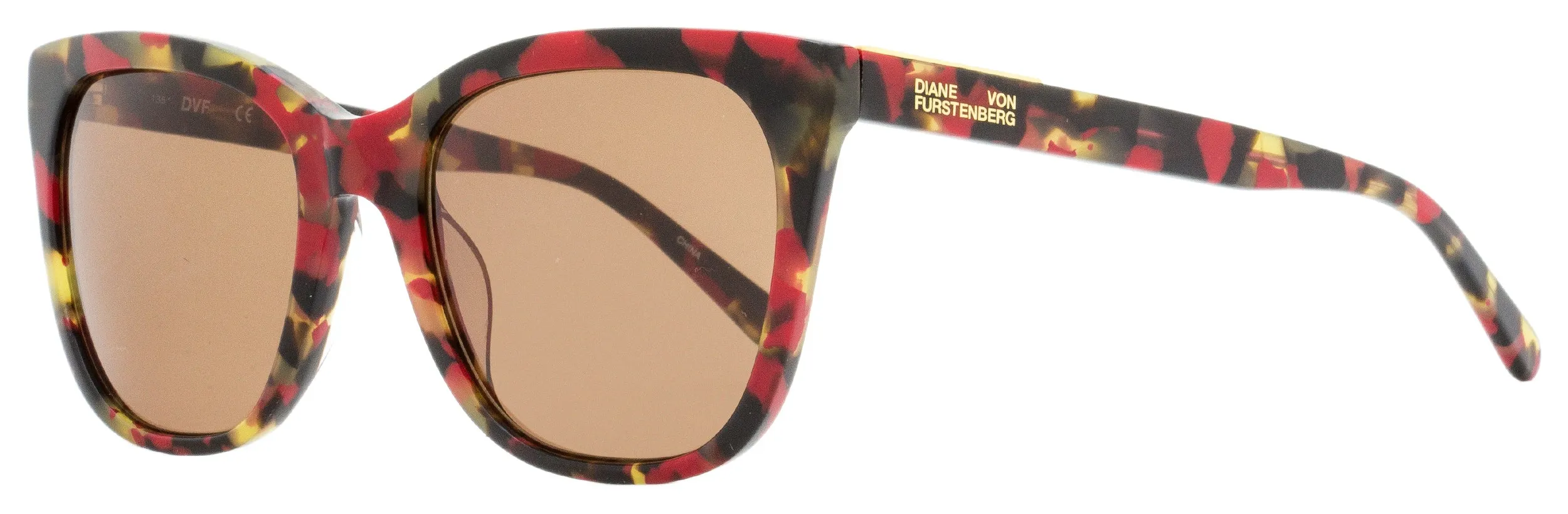 Diane Von Furstenberg Women's Leigha Sunglasses DVF678S 615 Red Tortoise 55mm