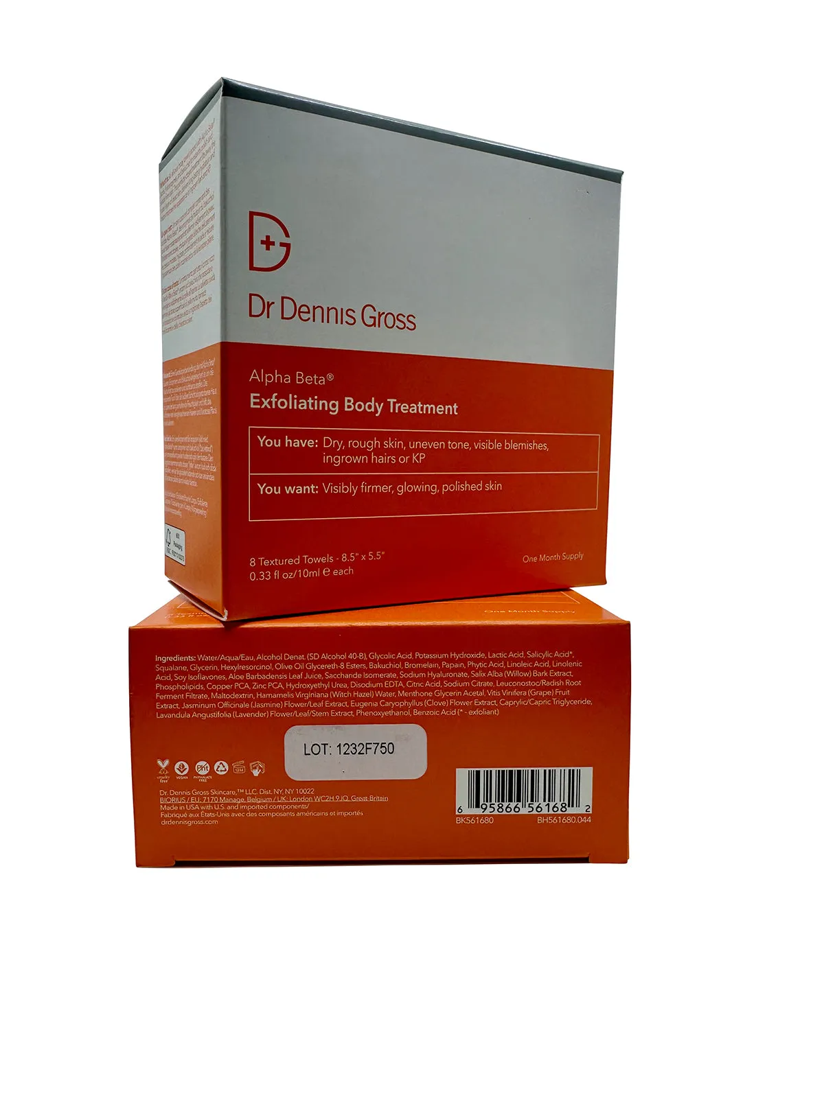 Dr Dennis Gross Exfoliating Body Treatment 8 Treatments All Skin Types Set of 2