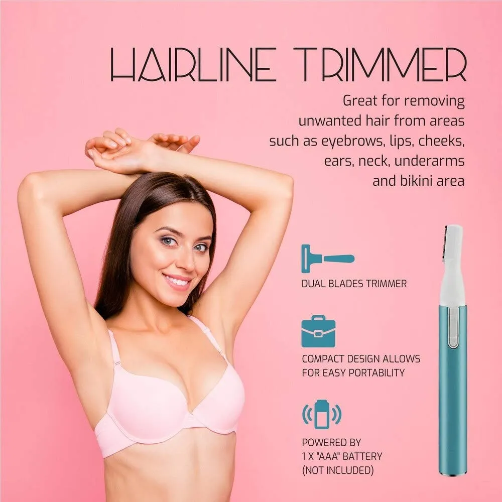 Facial Trimmer & Eyebrow Styling Kit for Hair Removal on Eyebrows, Lips, Cheeks, Ears, Neck, Underarms and Bikini Area - Painless & Easy-to-Use Design
