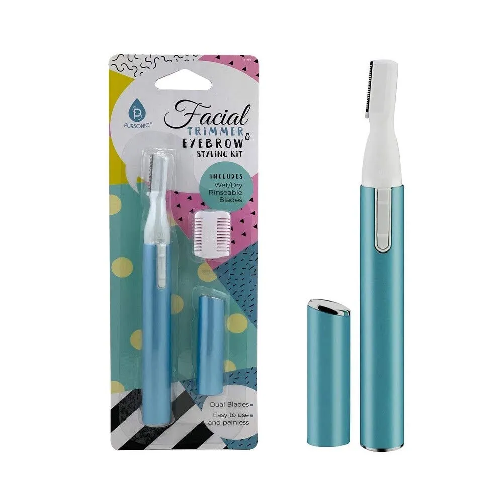 Facial Trimmer & Eyebrow Styling Kit for Hair Removal on Eyebrows, Lips, Cheeks, Ears, Neck, Underarms and Bikini Area - Painless & Easy-to-Use Design