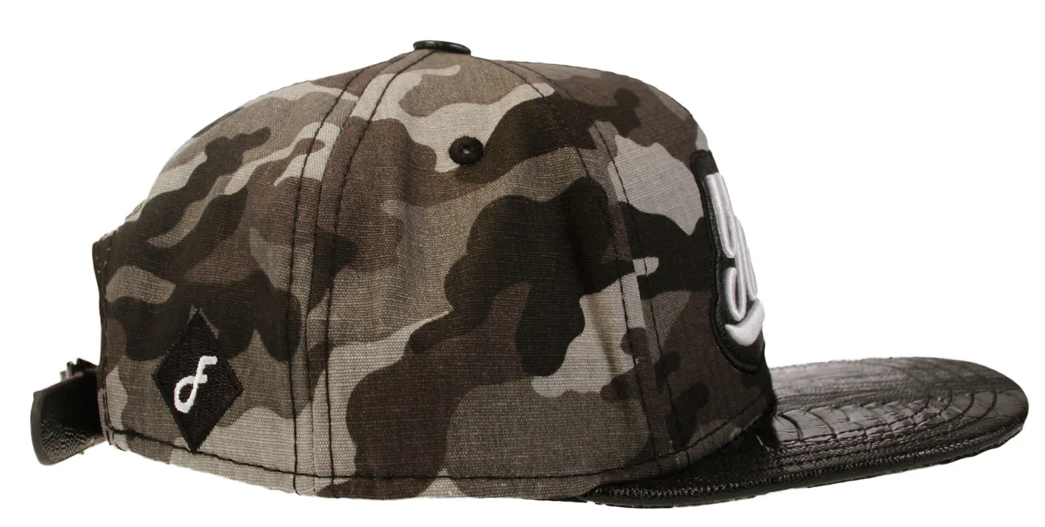 Flat Fitty Forever Young Adjustable Buckle Back Baseball Cap Hat, Grey Camo