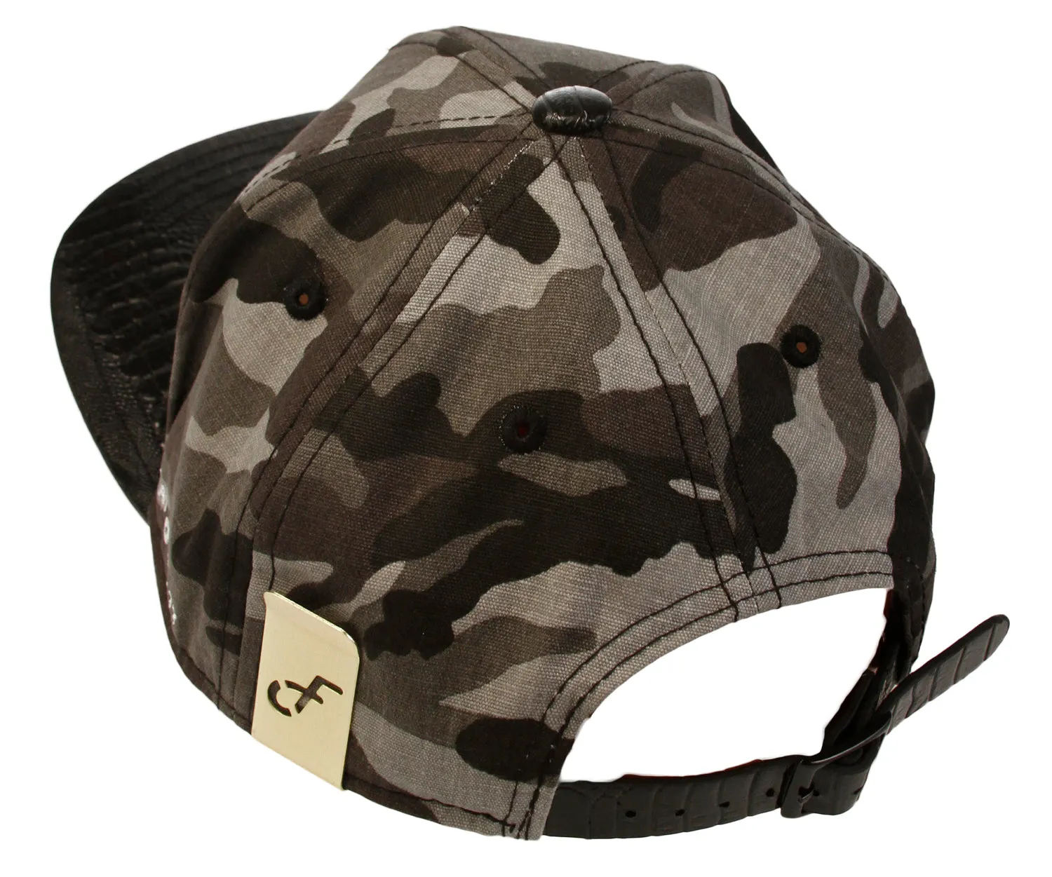 Flat Fitty Forever Young Adjustable Buckle Back Baseball Cap Hat, Grey Camo