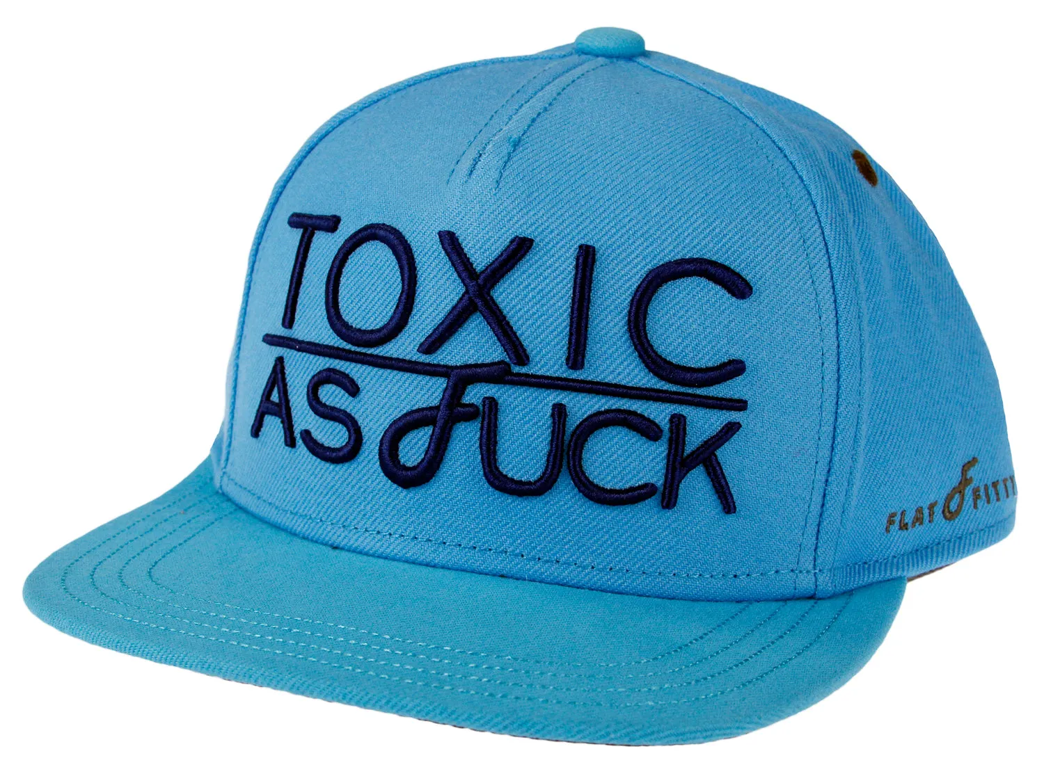 Flat Fitty LeToxic Toxic As F**k Snapback Cap Hat, Light Blue