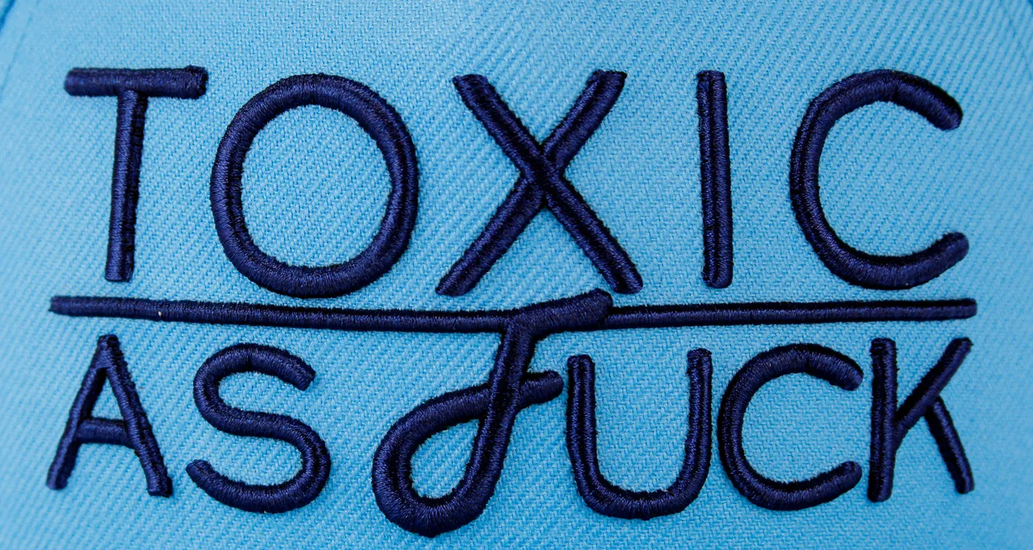 Flat Fitty LeToxic Toxic As F**k Snapback Cap Hat, Light Blue