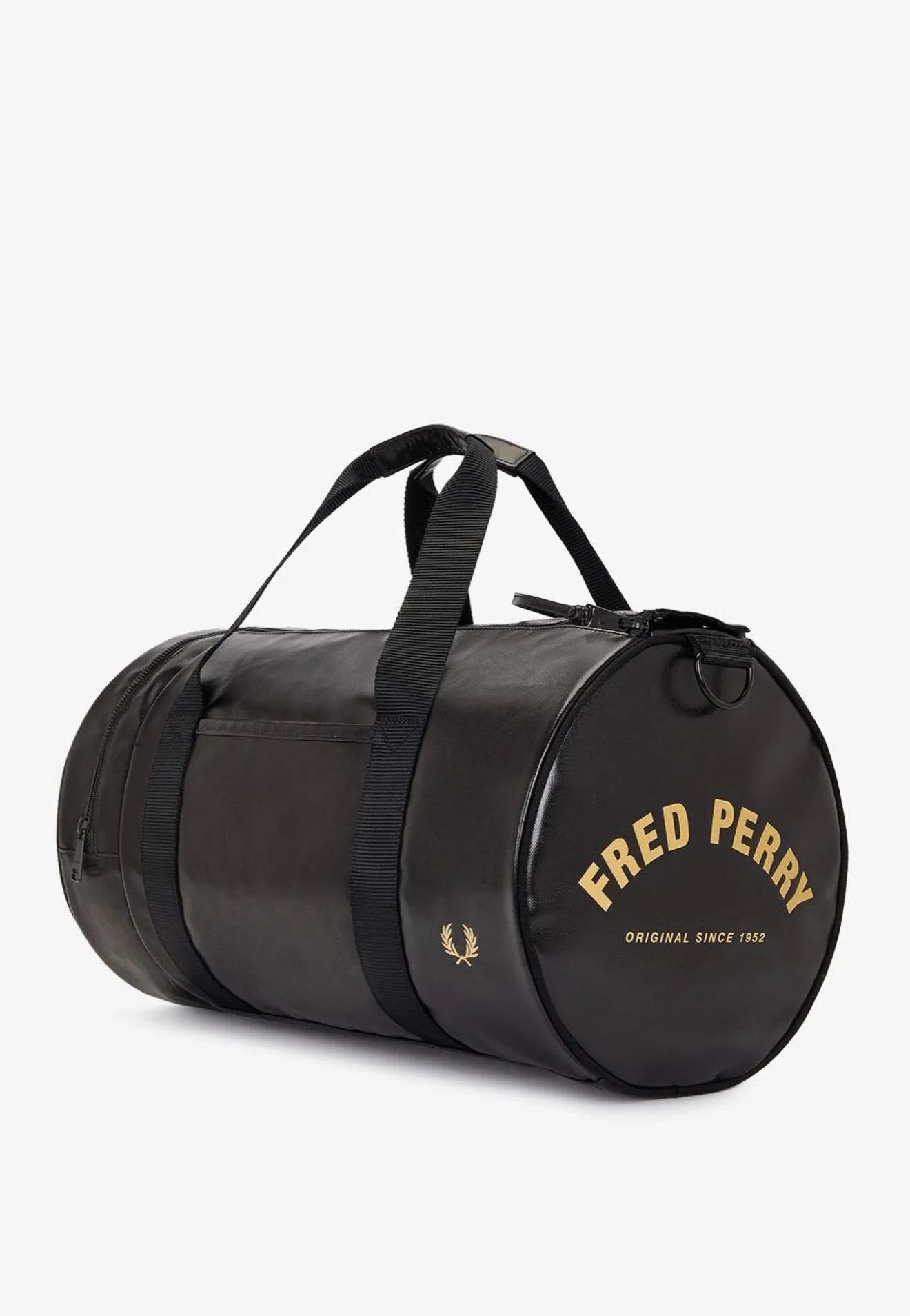 Fred Perry - Tonal Classic Barrel Black/Gold - Dufflebag