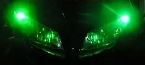 Green LED Park Lights R3 R1 R6 GSXR SV1000 300 ZX6 ZX10 ZX12 ZX14 Z1000 CBR 675