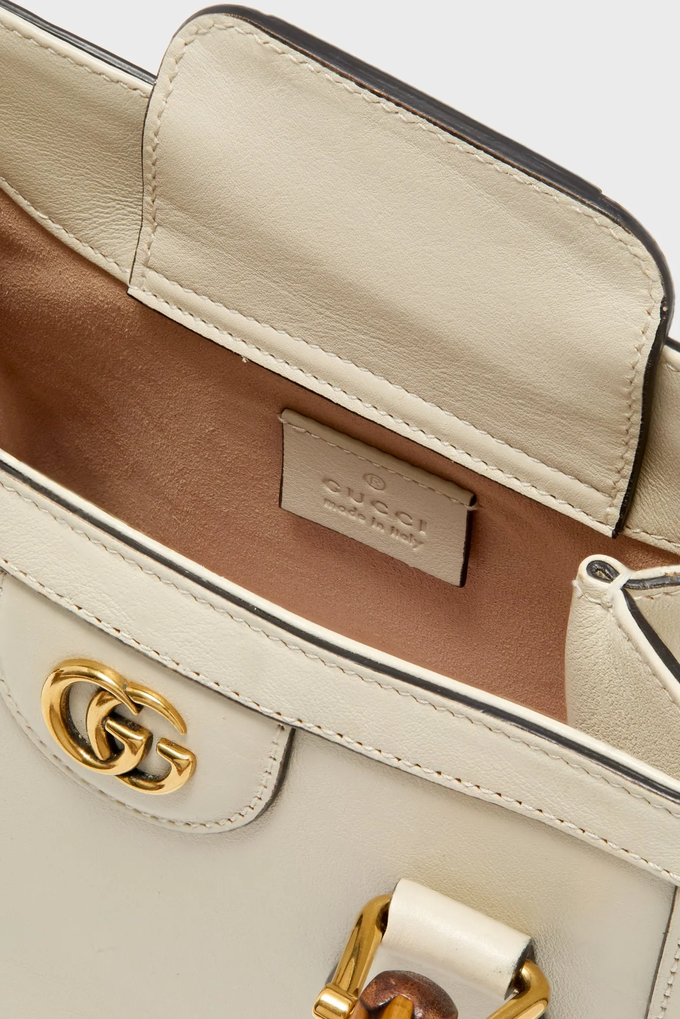 Gucci Ivory Diana Bamboo Handle Mini Tote