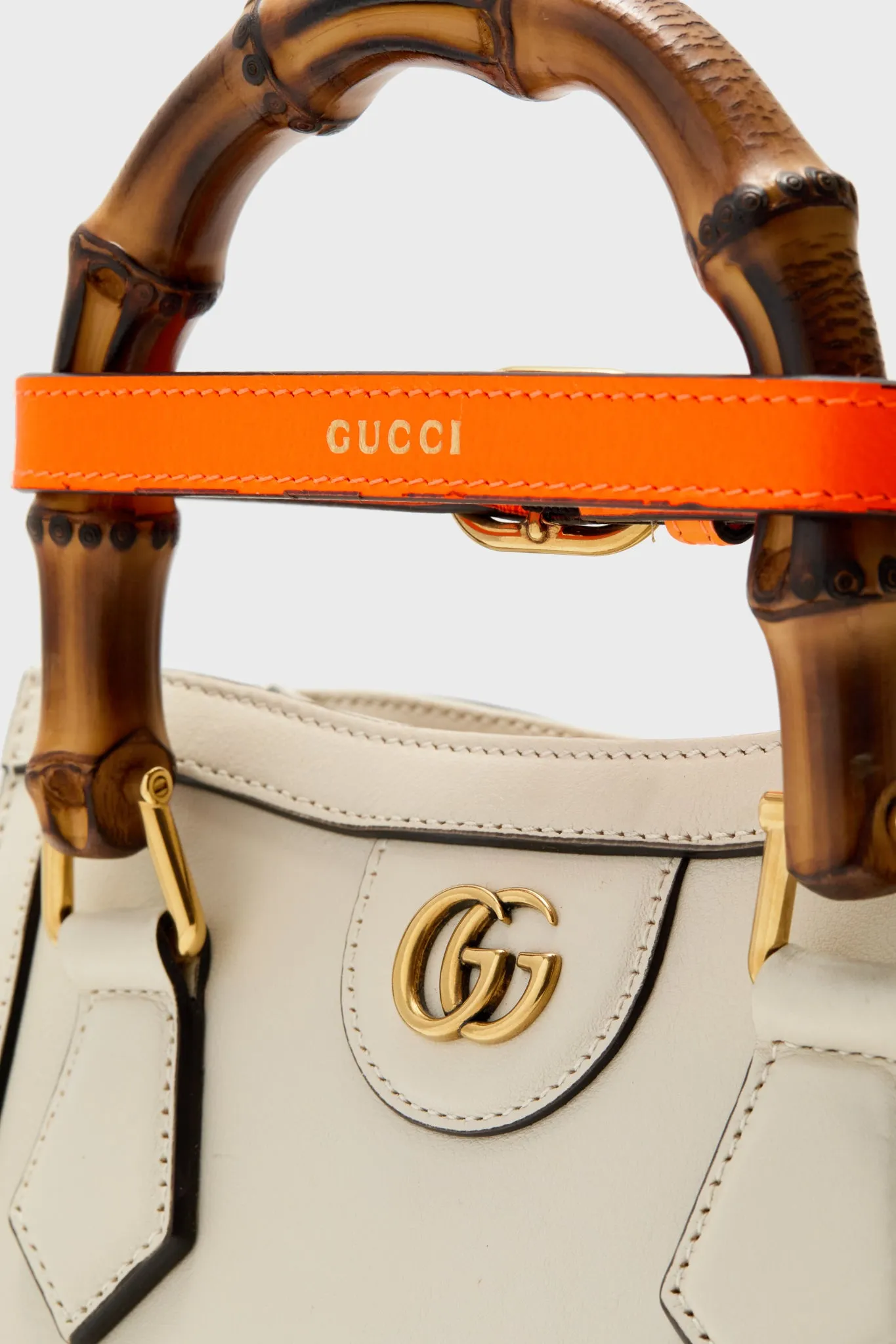 Gucci Ivory Diana Bamboo Handle Mini Tote