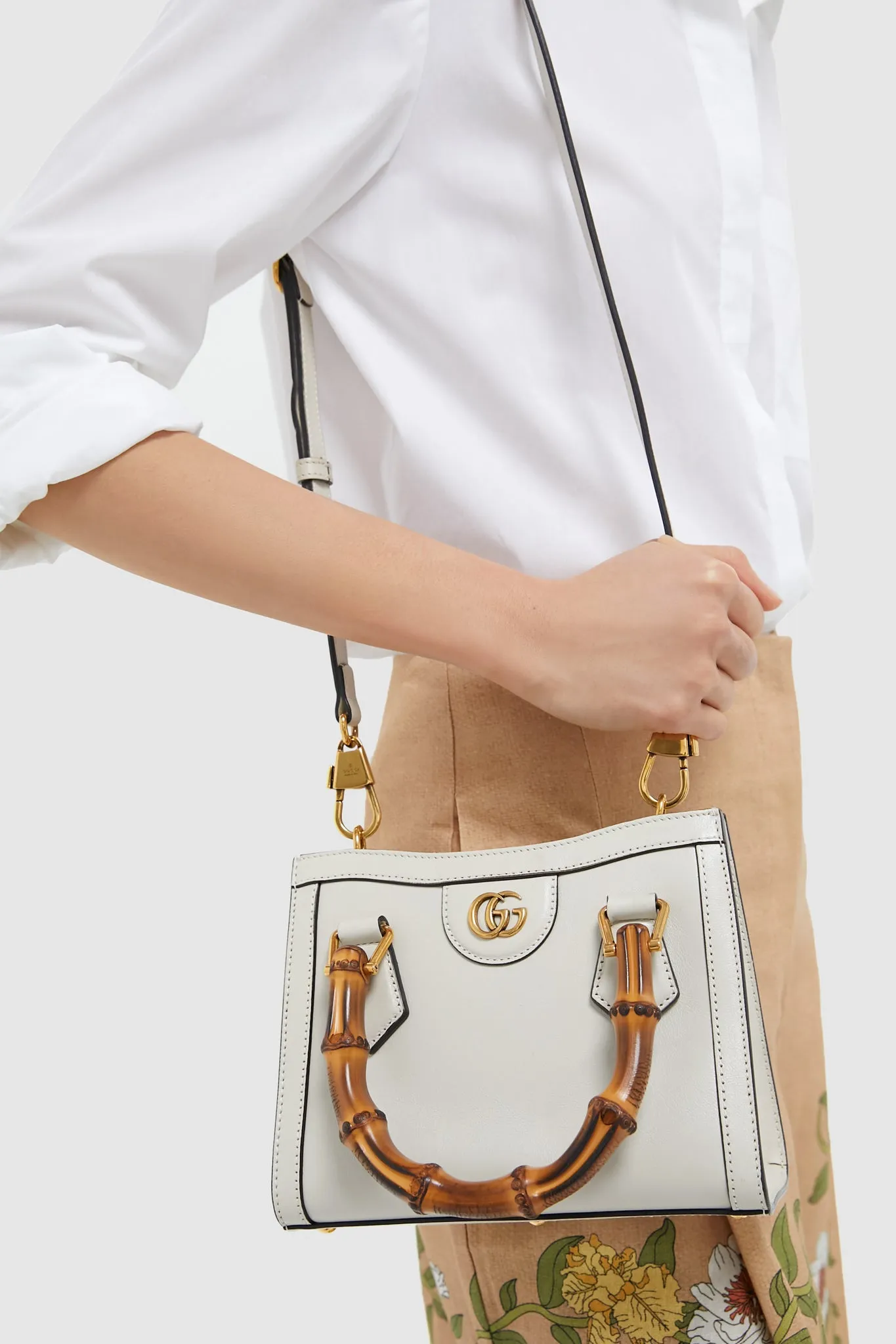 Gucci Ivory Diana Bamboo Handle Mini Tote