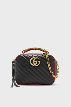 Gucci Quilted Marmont Bamboo Handle Camera Bag