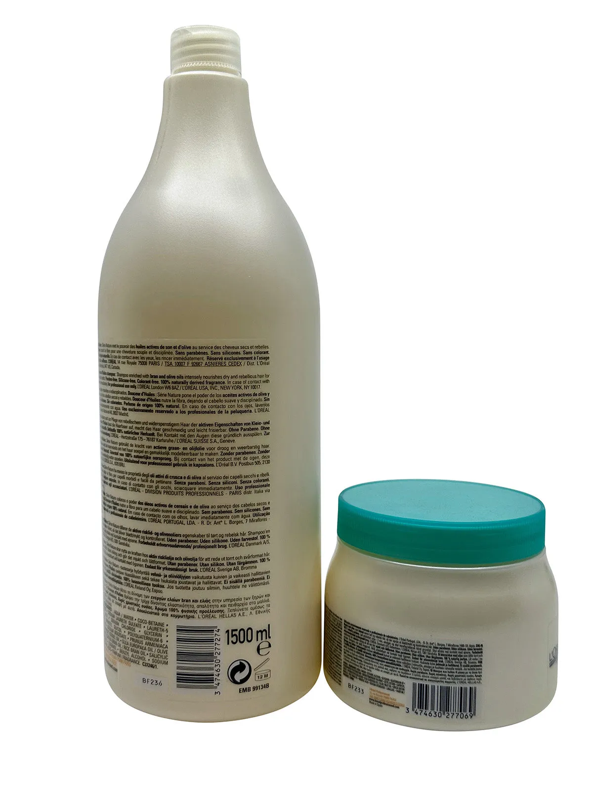 L'Oreal Source De Richesse Shampoo 8.45 OZ & Mask Aux Huiles 6.7 OZ  Set