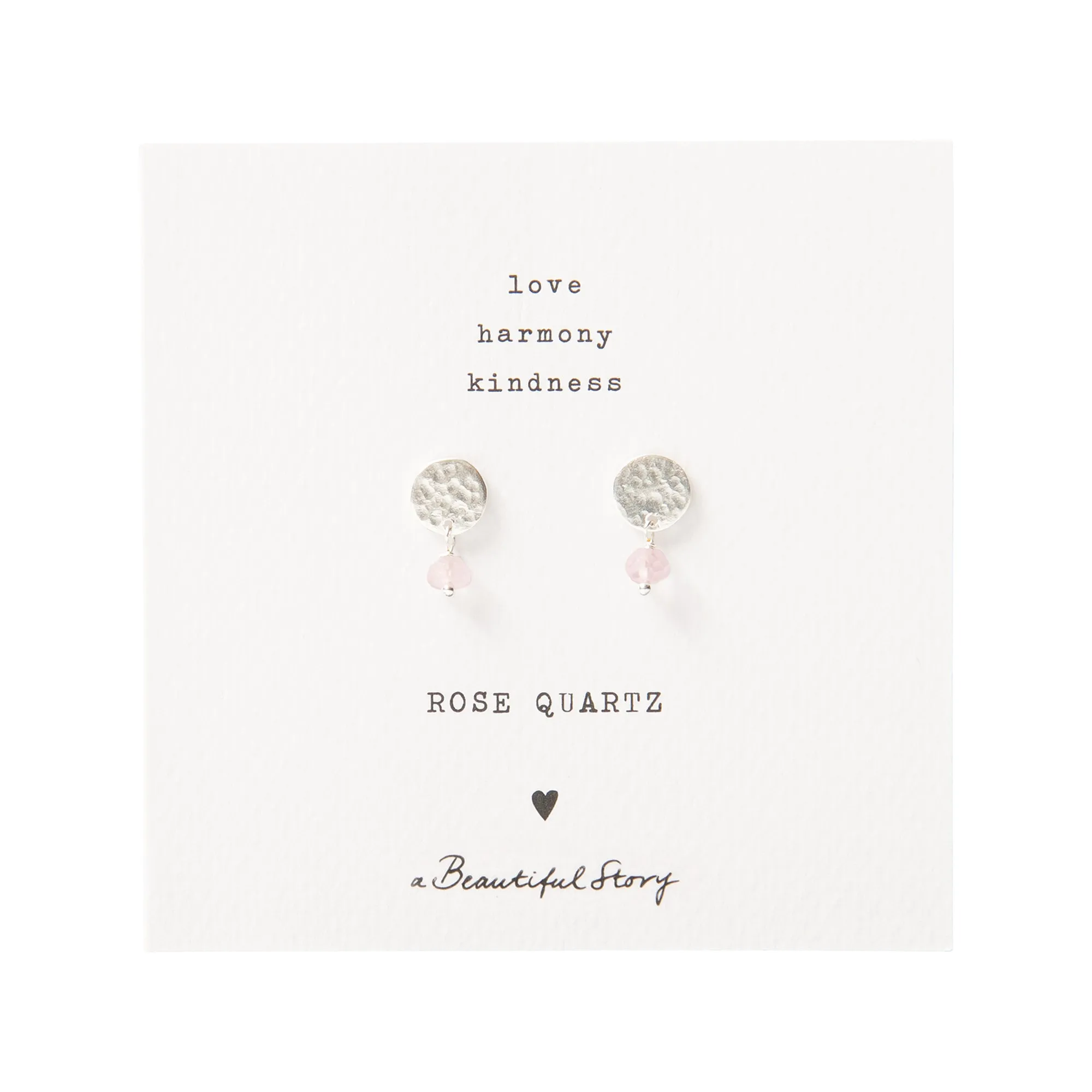 Mini Coin Rose Quartz Earrings