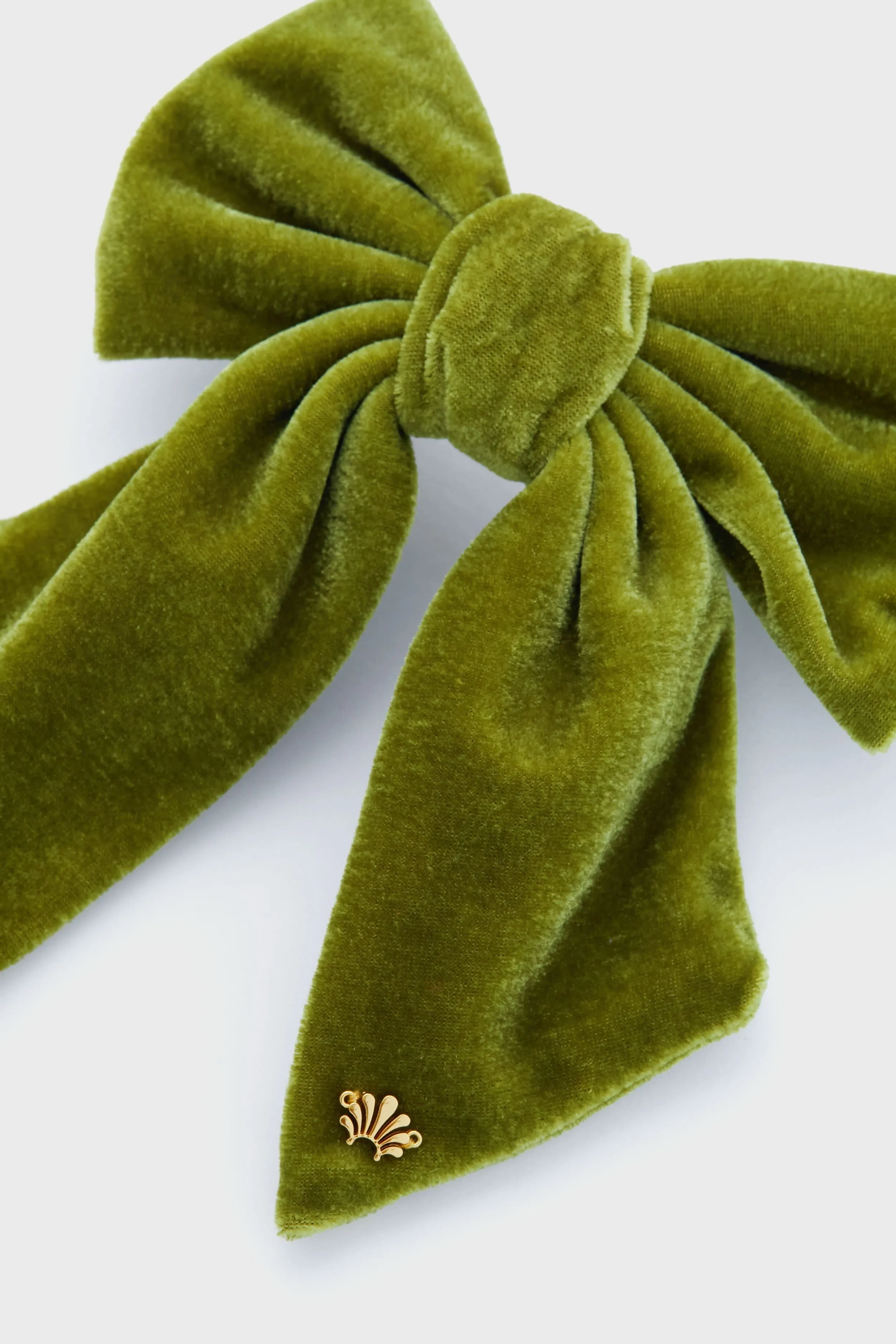 Moss Jumbo Velvet Bow Barrette