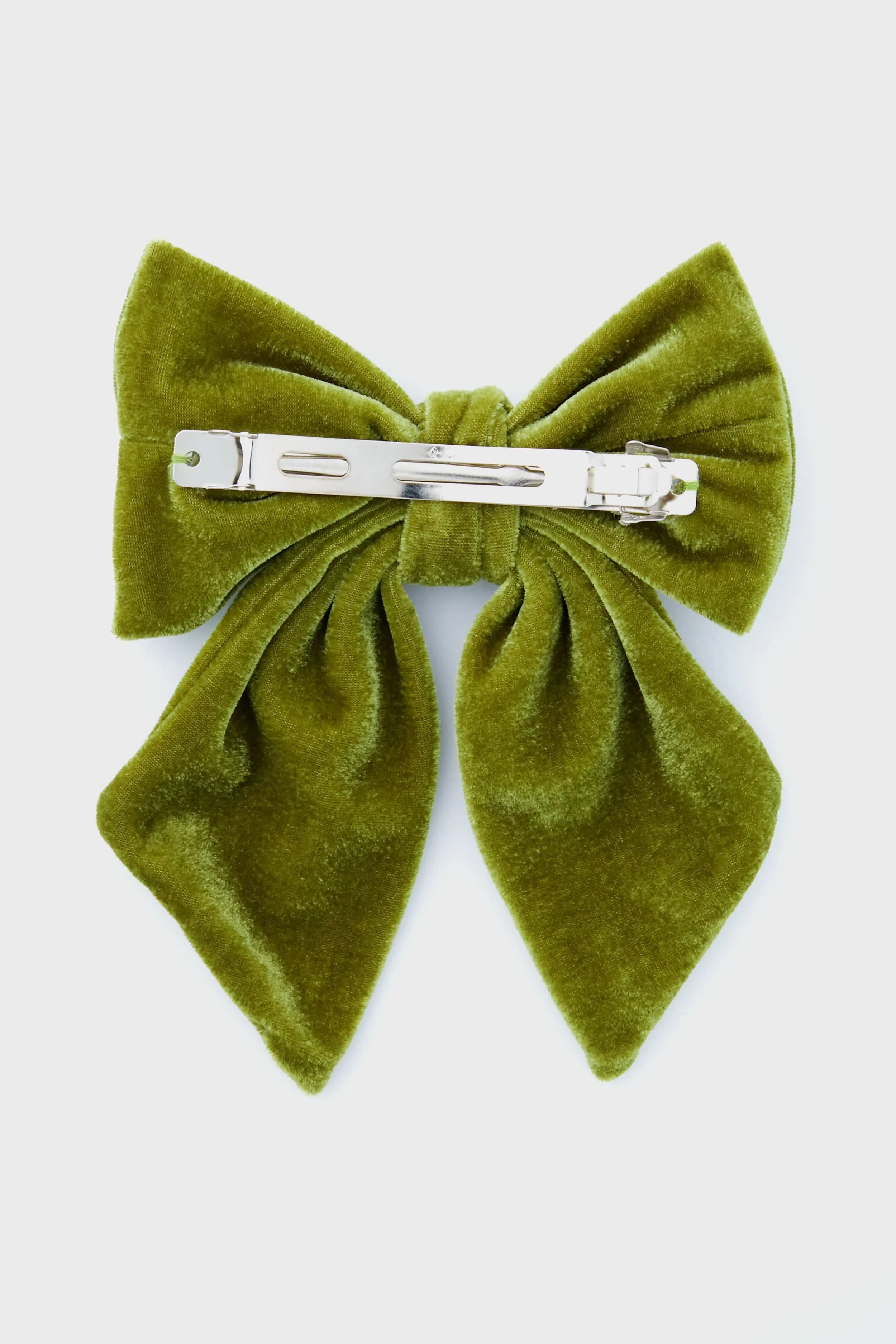 Moss Jumbo Velvet Bow Barrette