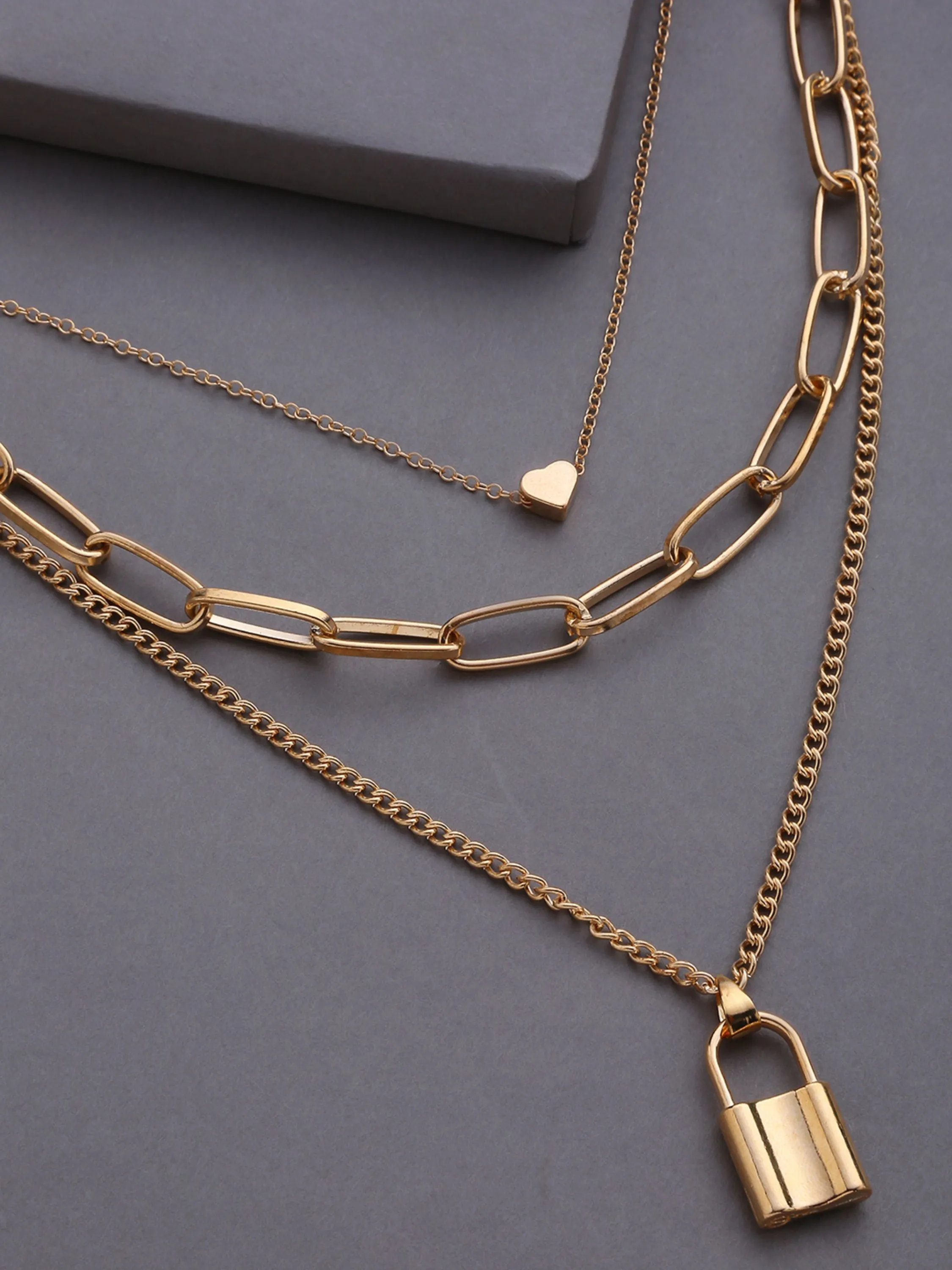 Pack Of 3 Gold Plated Trendy Zirconia Chain
