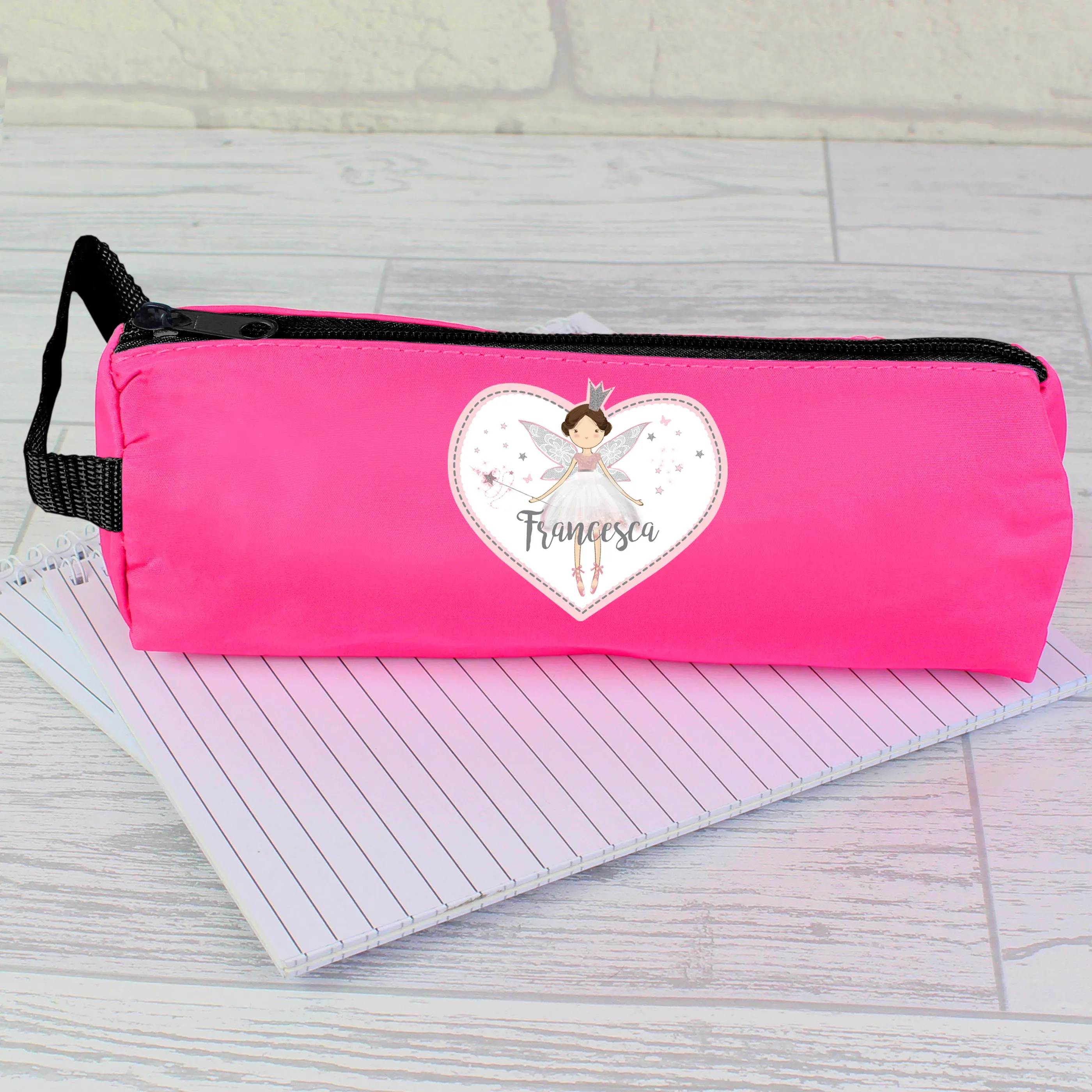 Personalised Fairy Princess Pink Pencil Case (MRK-iD)