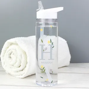 Personalised Floral Initial Water Bottle (MRK-iD)