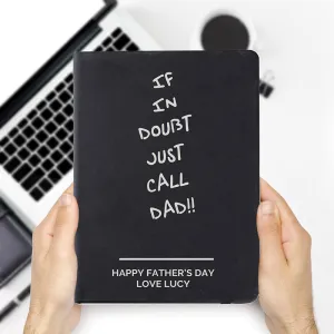 Personalised Free Text Black Hardback Notebook (MRK-iD)