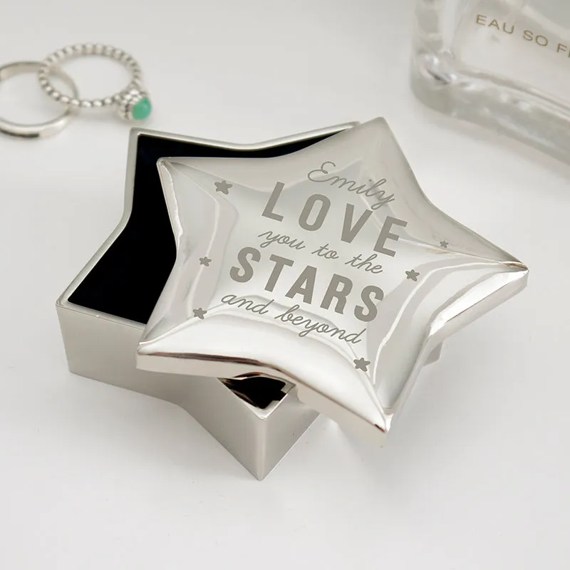 Personalised Love You To The Stars Star Trinket Box (MRK-iD)