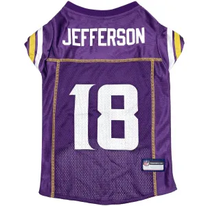 Pets First NFL Minnesota Vikings Justin Jefferson Team Player Dog Jersey