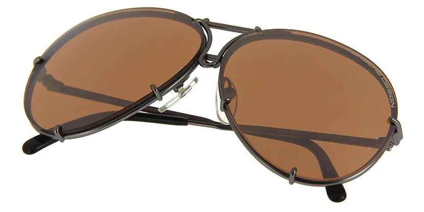 Porsche Design 8478 C Gun Frame - Dk Green   Amber Lenses - As Seen on Khloe Kardashian & Usher