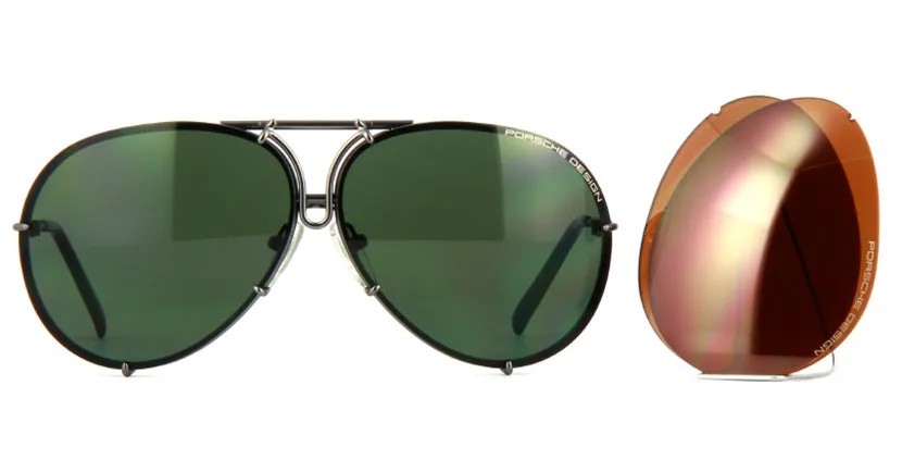 Porsche Design 8478 C Gun Frame - Dk Green   Amber Lenses - As Seen on Khloe Kardashian & Usher