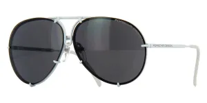 Porsche Design 8478 P White Frame - Dk Grey   Silver Lenses - As Seen On Kylie Jenner & Khloe Kardashian