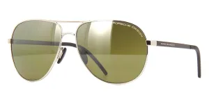 Porsche Design 8651 F Silver Aviator Frame with Green Polarised Lenses