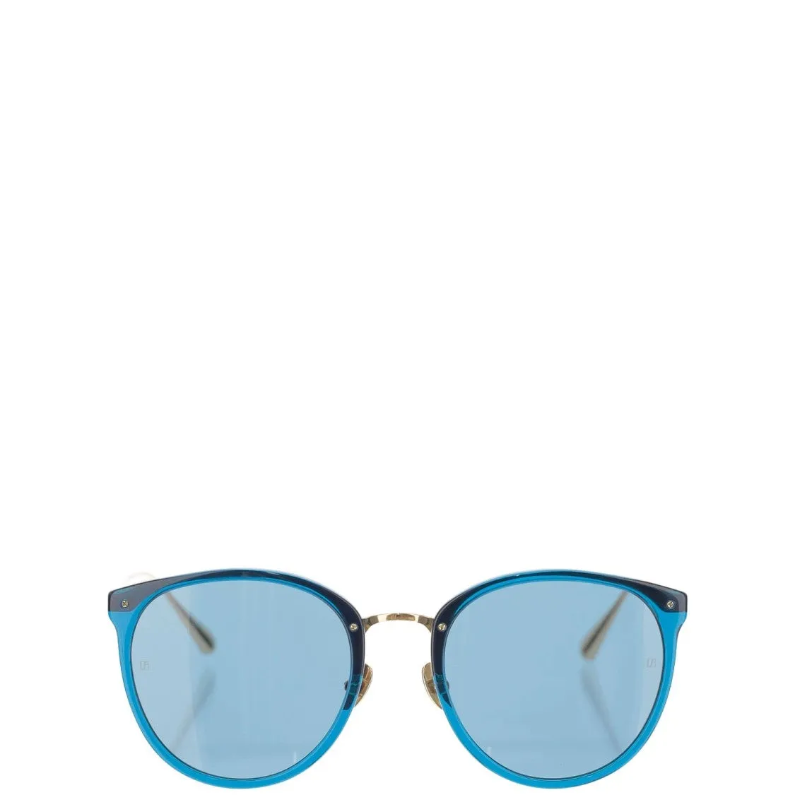Rounded Acetate Sunglasses With Gold-Plated Titanium Temples
