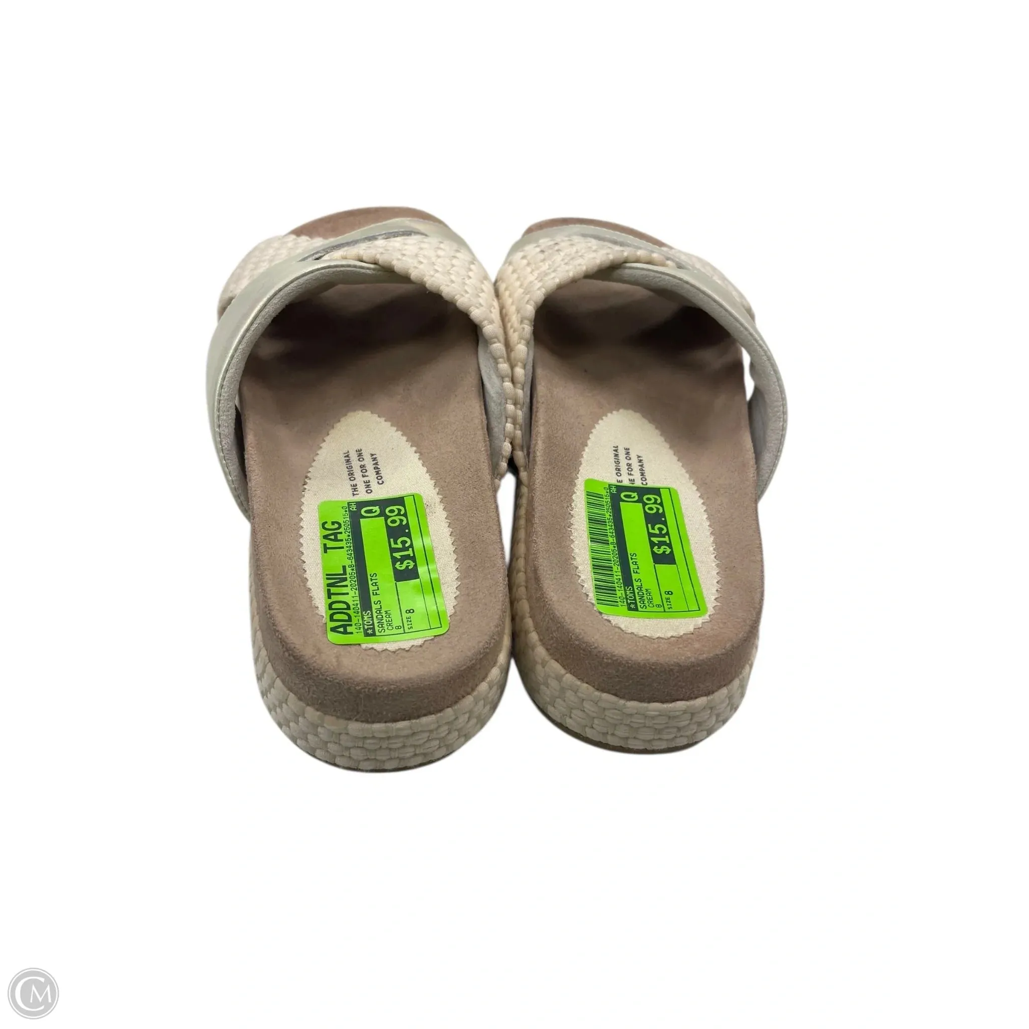Sandals Flats By Toms In Cream, Size: 8