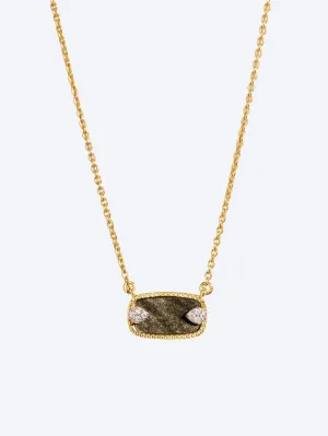 Sangha necklace obsidienne gold
