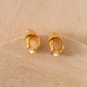 Small Smooth Fragmented Shell Studs - Gold Vermeil