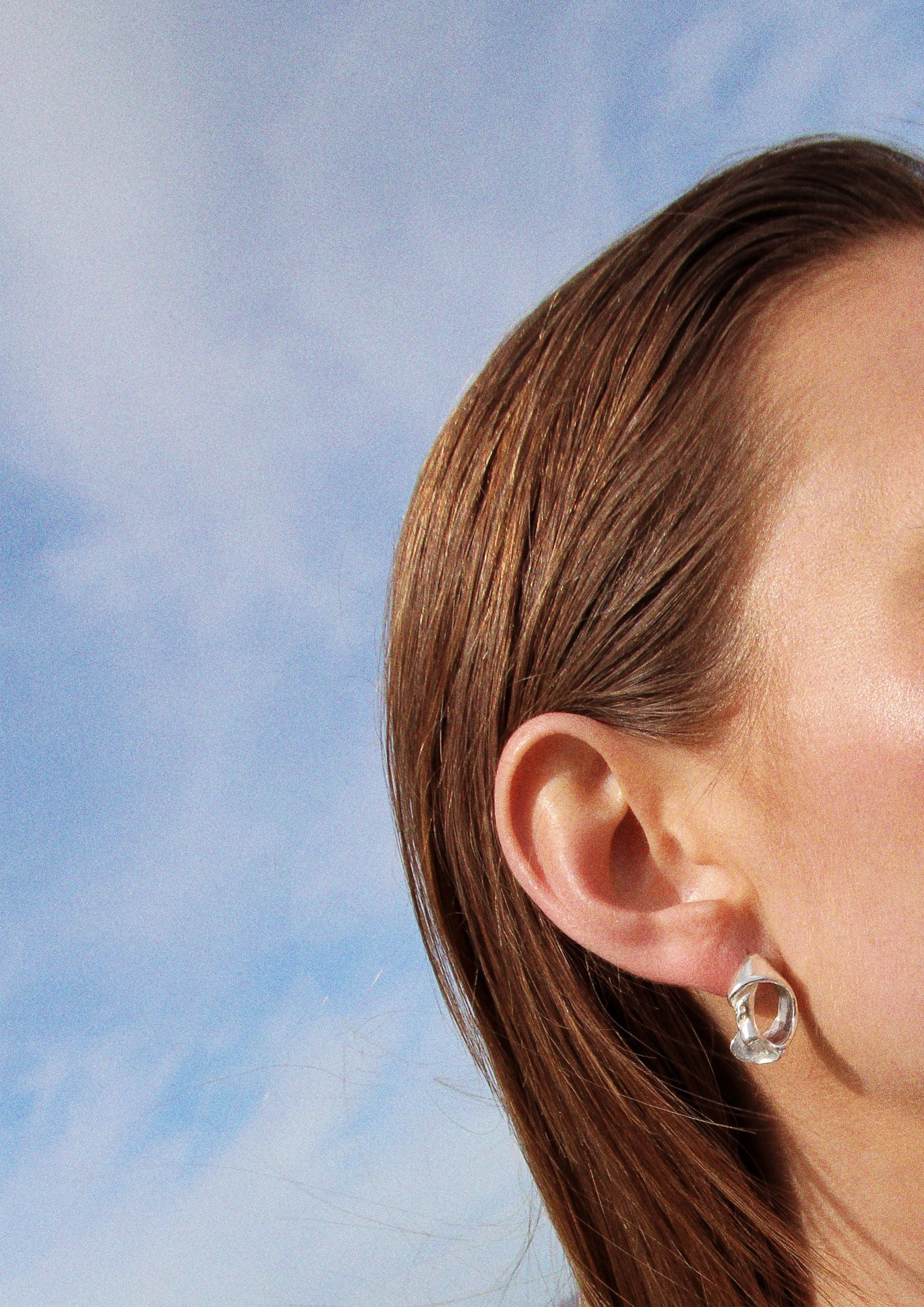 Small Smooth Fragmented Shell Studs - Gold Vermeil