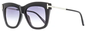 Tom Ford Women's Square Sunglasses TF822 Dasha 01B Black/Palladium 52mm